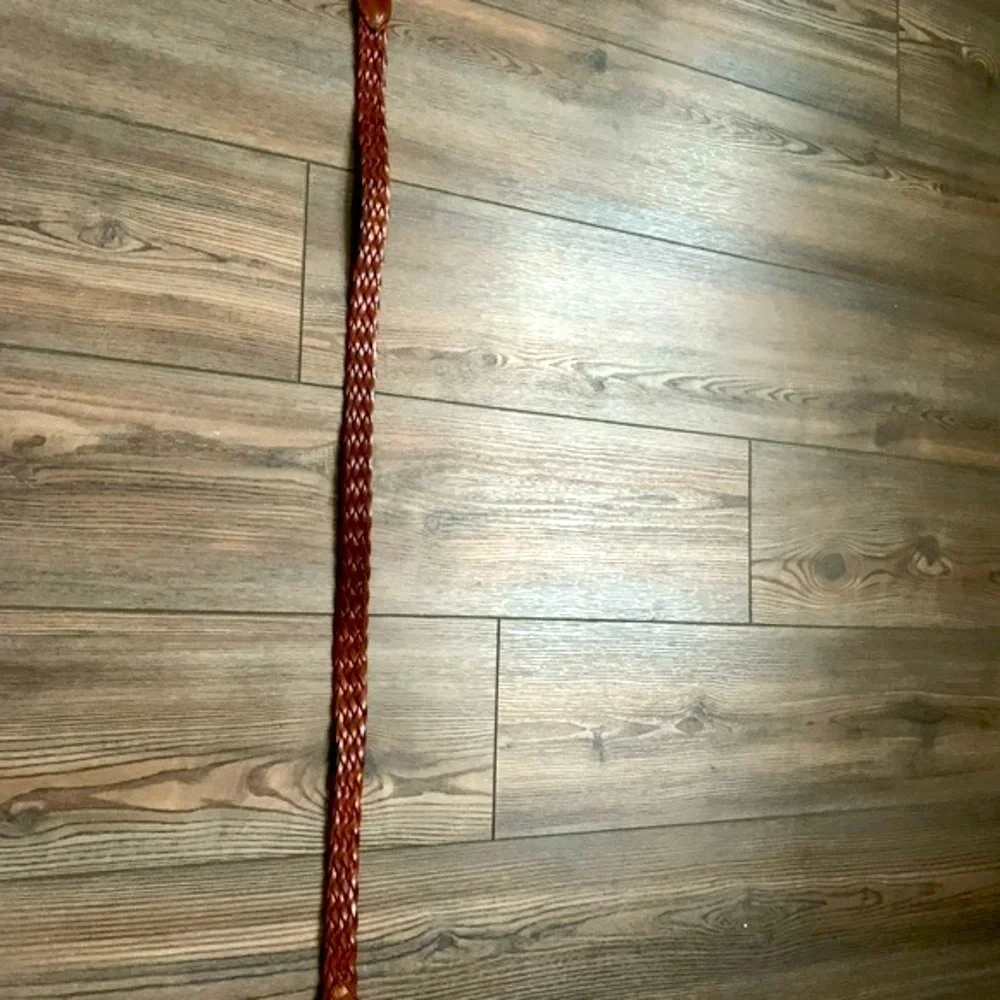 Braided Brown leather belt from Italy